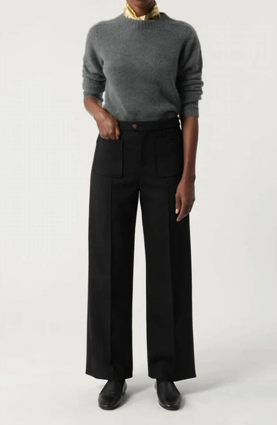 Soeur Harry Wide-leg High-rise Woven Trousers In Navy