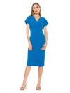 Alexia Admor Naomi Drape Surplice Neck Sheath Dress In Blue