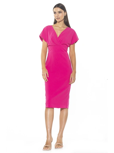 Alexia Admor Naomi Drape Surplice Neck Sheath Dress In Pink