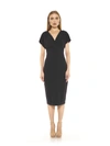 Alexia Admor Naomi Drape Surplice Neck Sheath Dress In Black