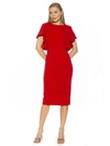 Alexia Admor Luna Crewneck Sheath Dress In Red