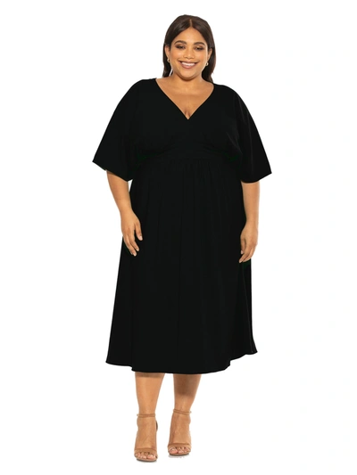 Alexia Admor August Midi Dress - Plus Size In Black