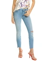 Mother The Looker Step Ankle Fray Despite Differences Skinny Jean In Blue