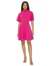 Alexia Admor Autumn Mock Neck Fit & Flare Dress In Pink