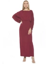 Alexia Admor Jenna Boatneck Shirred Long Sleeve Column Dress In White