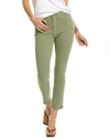 MOTHER MOTHER STASH MID-RISE DAZZLER OIL GREEN STRAIGHT LEG JEAN