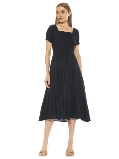 Alexia Admor Ali Midi Dress In Navy