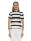 Alexia Admor Chloe Stripe Short Sleeve Open Knit Top In Multi