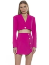 Alexia Admor Jane Cropped Long Sleeve Jacket In Pink