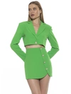Alexia Admor Jane Cropped Long Sleeve Jacket In Green