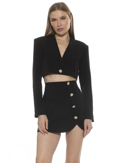 Alexia Admor Jane Cropped Long Sleeve Jacket In Black