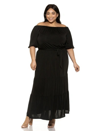 Alexia Admor Off Shoulder Tiered Maxi Dress In Black