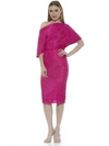 Alexia Admor Tayla Draped One Shoulder Lace Midi Dress In Pink