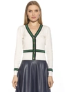 Alexia Admor Contrast Trim Long Sleeve Cardigan In White