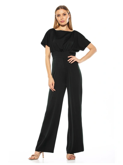 Alexia Admor Draped One-shoulder Jumpsuit In Black