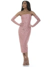 Alexia Admor Zelle Strapless Lace Midi Sheath Dress In Pink