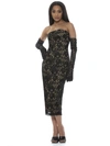 Alexia Admor Zelle Strapless Lace Midi Sheath Dress In Black/beige