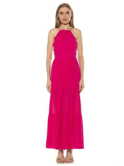 Alexia Admor Women's Kira Ruffle Halter Maxi Dress In Bright Pink