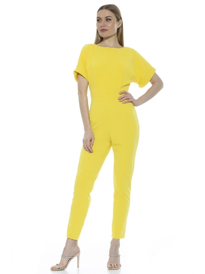 Alexia Admor Sadie Boatneck Jumpsuit In Yellow