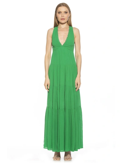 Alexia Admor Women's Tezzi V-neck Tiered Maxi Dress In Green