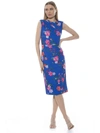 Alexia Admor Diane Asymmetric Sleeveless Midi Sheath Dress In Blue