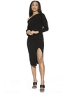 Alexia Admor Emily One-shoulder Midi Dress In Black
