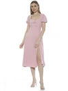 Alexia Admor Iris Smocked Short Sleeve Midi Dress In Gold
