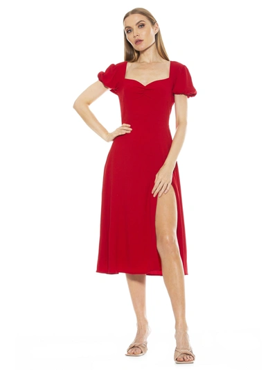 Alexia Admor Gracie Midi Dress In Red
