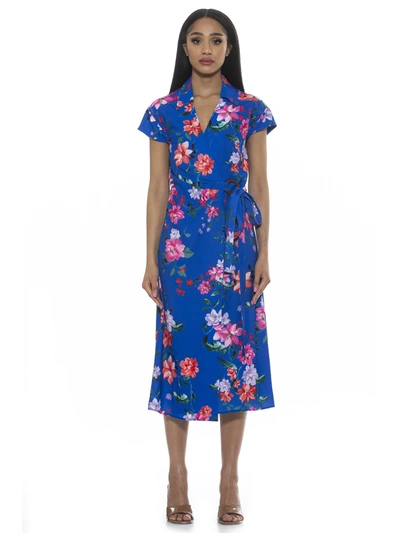 Alexia Admor Paris Surplice Wrap Midi Dress In Blue