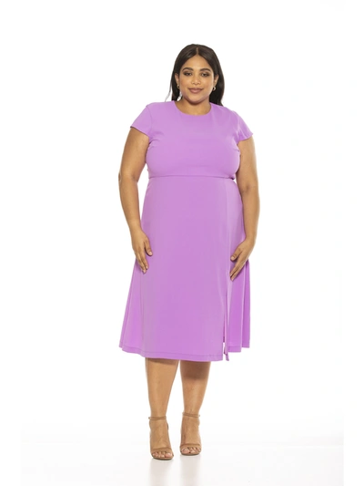 Alexia Admor Lily Midi Dress- Plus Size In Purple