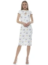 Alexia Admor Janine Crewneck Draped Midi Sheath Dress In Ivory Floral
