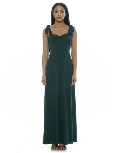 Alexia Admor Arya Sweetheart Tie Strap Maxi Dress In Green