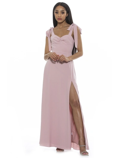 Alexia Admor Arya Sweetheart Tie Strap Maxi Dress In Blush
