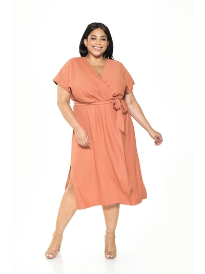 Alexia Admor Iris Wrap Dress - Plus Size In Beige