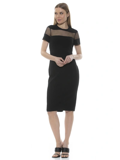 Alexia Admor Everleigh Short Sleeve Midi Cocktail Dress In Black