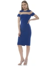 Alexia Admor Everleigh Short Sleeve Midi Cocktail Dress In Blue