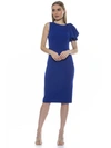 Alexia Admor Draped Sheath Midi Dress In Blue