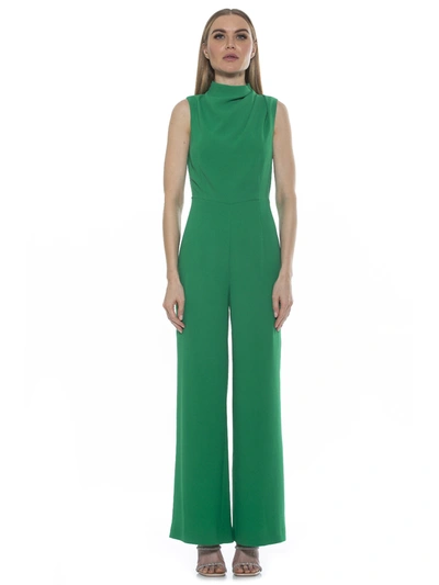 Alexia Admor Ember Draped Sleeveless Mock Neck Jumpsuit In Nocolor