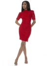 Alexia Admor Elly Mock Neck Lace Sheath Dress In Red