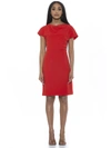 Alexia Admor Angelica Asymmetric Neck Sheath Midi Dress In Pink
