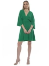 Alexia Admor Isla Draped Dolman Sleeve Fit & Flare Dress In Green