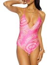 RAMY BROOK WOMENS REVERSIBLE PLUNGING ONE-PIECE SWIMSUIT