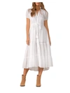 Elan Tiered Cotton Dress In White