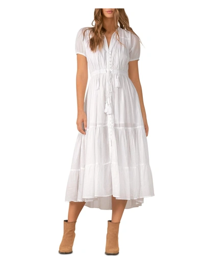 Elan Tiered Cotton Dress In White