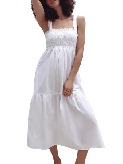 French Connection Ezeke Rhodes Womens Daytime Maxi Sundress In White