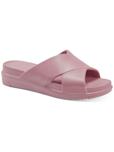 Sun + Stone Islla Womens Platforms Slip On Slide Sandals In Pink