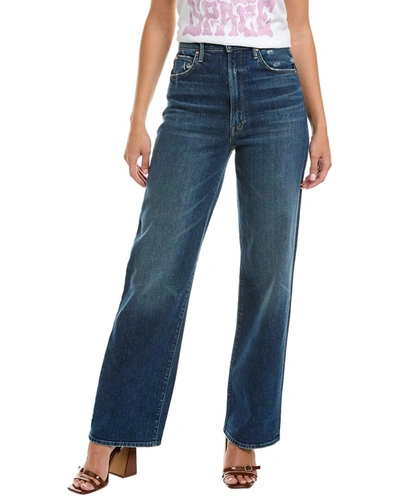 Mother High-waist Tunnel Vision Sneak Mile High Wide Leg Jean In Blue