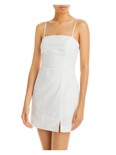 Aqua Womens Lace Up Back Short Mini Dress In White