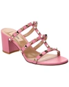 Valentino Garavani Rockstud Calfskin Leather Slide Sandal 60 Mm Woman Candy Rose 42 In Pink