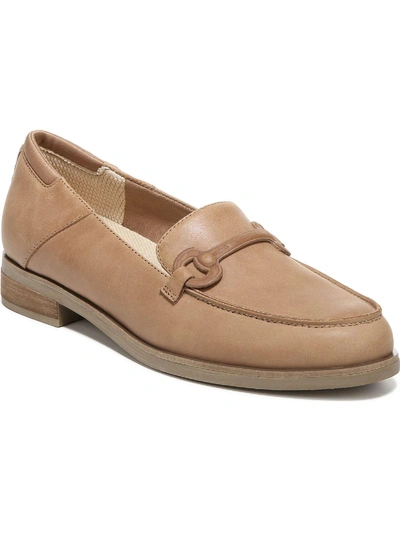 Dr. Scholl's Shoes Avenue Womens Leather Slip On Loafers In Gold